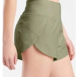 Athleta Run With It Shorts Olive Green Built-In Liner Size S